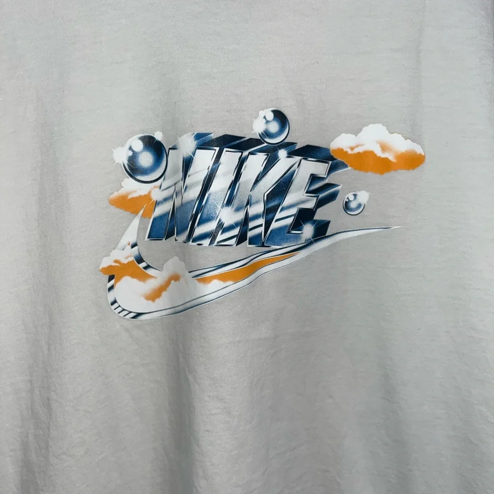 Nike White and Orange‎ Men's Tee